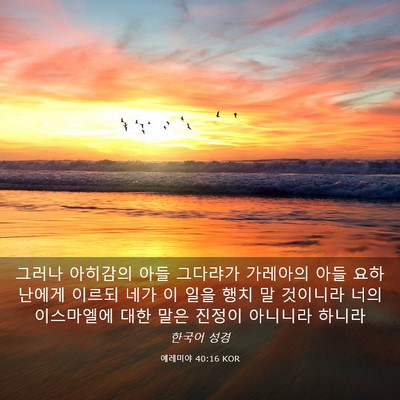 Picture 03 - 예레미야 40:16 KOR - 그러나 아히감의 아들 그다랴가 - Bible Verse Picture