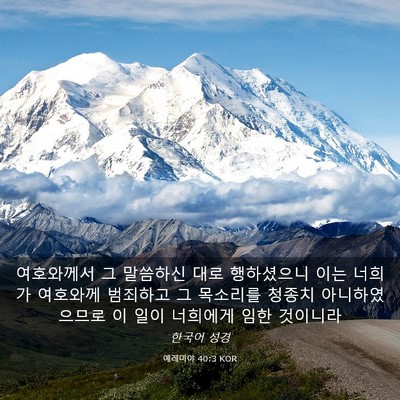 Picture 03 - 예레미야 40:3 KOR - 여호와께서 그 말씀하신 대로 - Bible Verse Picture