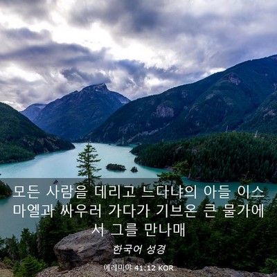 Picture 03 - 예레미야 41:12 KOR - 모든 사람을 데리고 느다냐의 아들 - Bible Verse Picture