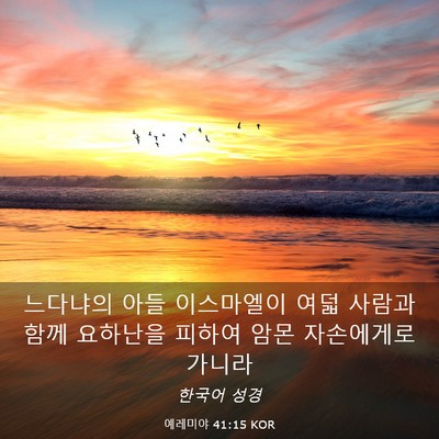 Picture 03 - 예레미야 41:15 KOR - 느다냐의 아들 이스마엘이 여덟 - Bible Verse Picture