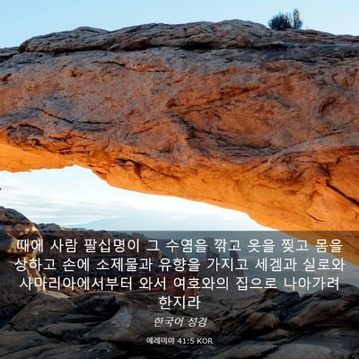 Picture 03 - 예레미야 41:5 KOR - 때에 사람 팔십명이 그 수염을 깎고 - Bible Verse Picture