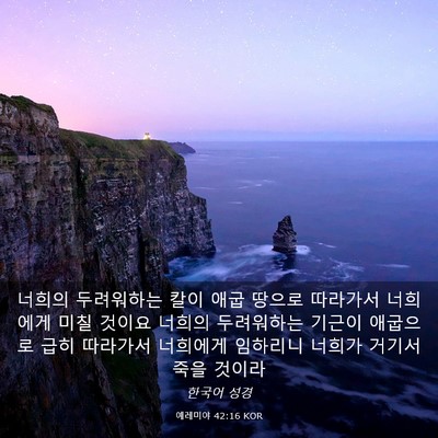Picture 03 - 예레미야 42:16 KOR - 너희의 두려워하는 칼이 애굽 땅으로 - Bible Verse Picture