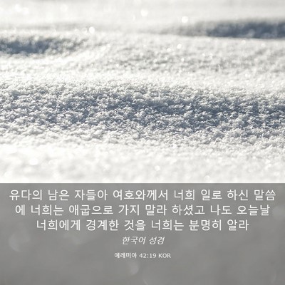 Picture 03 - 예레미야 42:19 KOR - 유다의 남은 자들아 여호와께서 너희 - Bible Verse Picture