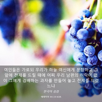 Picture 03 - 예레미야 44:19 KOR - 여인들은 가로되 우리가 하늘 - Bible Verse Picture