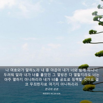 Picture 03 - 예레미야 46:28 KOR - 나 여호와가 말하노라 내 종 야곱아 - Bible Verse Picture