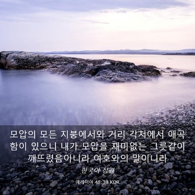 Picture 03 - 예레미야 48:38 KOR - 모압의 모든 지붕에서와 거리 - Bible Verse Picture