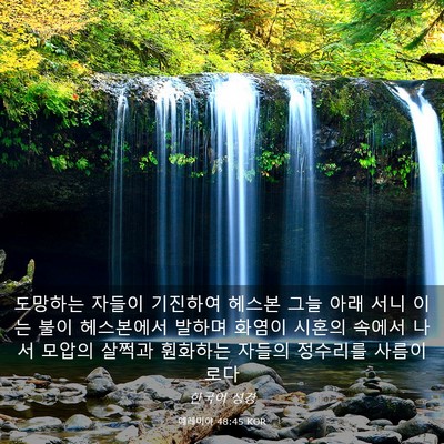 Picture 03 - 예레미야 48:45 KOR - 도망하는 자들이 기진하여 헤스본 - Bible Verse Picture