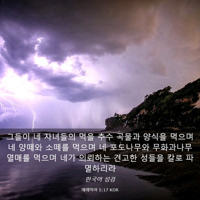 Picture 03 - 예레미야 5:17 KOR - 그들이 네 자녀들의 먹을 추수 - Bible Verse Picture
