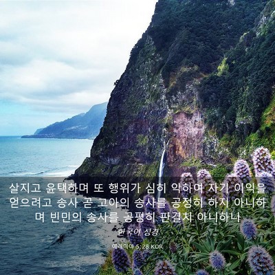 Picture 03 - 예레미야 5:28 KOR - 살지고 윤택하며 또 행위가 심히 - Bible Verse Picture