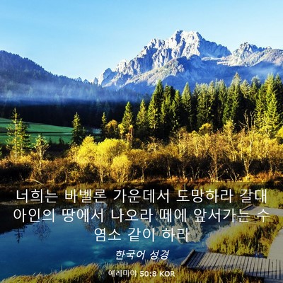 Picture 03 - 예레미야 50:8 KOR - 너희는 바벨론 가운데서 도망하라 - Bible Verse Picture