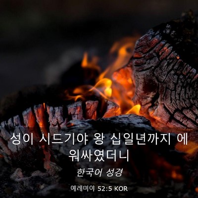 Picture 03 - 예레미야 52:5 KOR - 성이 시드기야 왕 십일년까지 - Bible Verse Picture