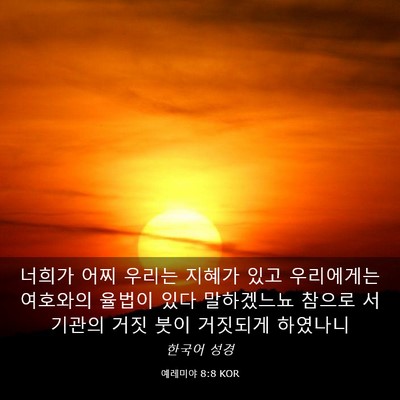 Picture 03 - 예레미야 8:8 KOR - 너희가 어찌 우리는 지혜가 있고 - Bible Verse Picture