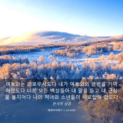 Picture 03 - 예레미야애가 1:18 KOR - 여호와는 의로우시도다 내가 - Bible Verse Picture