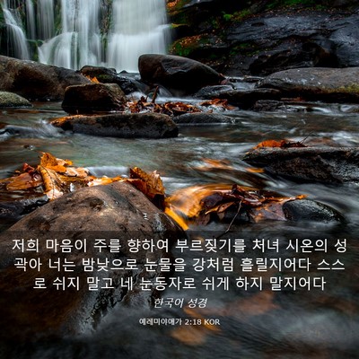 Picture 03 - 예레미야애가 2:18 KOR - 저희 마음이 주를 향하여 부르짖기를 - Bible Verse Picture