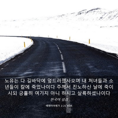 Picture 03 - 예레미야애가 2:21 KOR - 노유는 다 길바닥에 엎드러졌사오며 - Bible Verse Picture