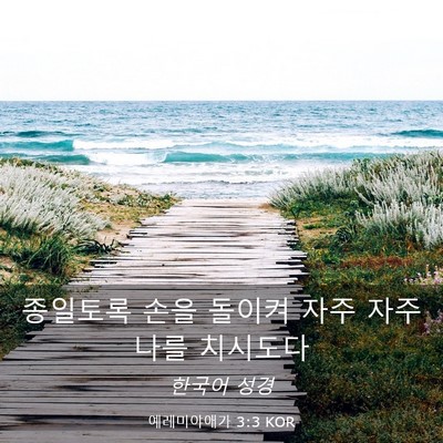 Picture 03 - 예레미야애가 3:3 KOR - 종일토록 손을 돌이켜 자주 자주 - Bible Verse Picture