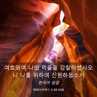 Picture 03 - 예레미야애가 3:59 KOR - 여호와여 나의 억울을 - Bible Verse Picture