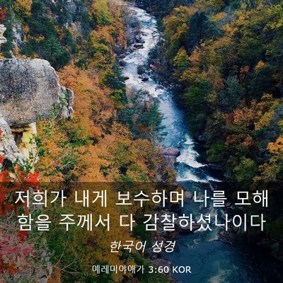 Picture 03 - 예레미야애가 3:60 KOR - 저희가 내게 보수하며 나를 모해함을 - Bible Verse Picture