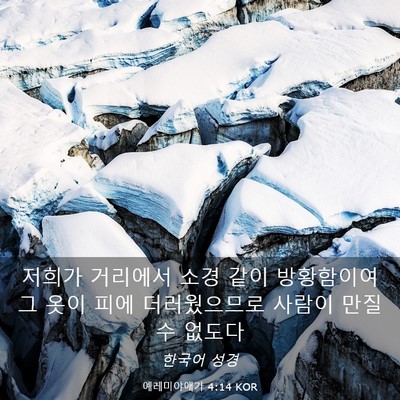 Picture 03 - 예레미야애가 4:14 KOR - 저희가 거리에서 소경 같이 - Bible Verse Picture