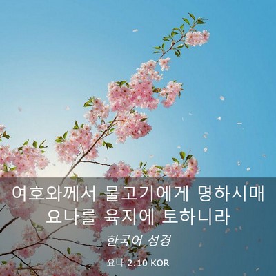 Picture 03 - 요나 2:10 KOR - 여호와께서 물고기에게 명하시매 - Bible Verse Picture