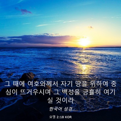 Picture 03 - 요엘 2:18 KOR - 그 때에 여호와께서 자기 땅을 - Bible Verse Picture