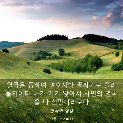 Picture 03 - 요엘 3:12 KOR - 열국은 동하여 여호사밧 골짜기로 - Bible Verse Picture