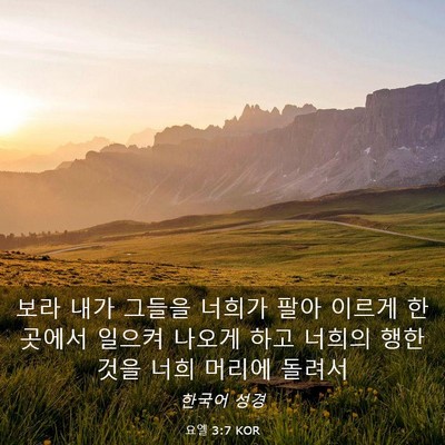 Picture 03 - 요엘 3:7 KOR - 보라 내가 그들을 너희가 팔아 - Bible Verse Picture