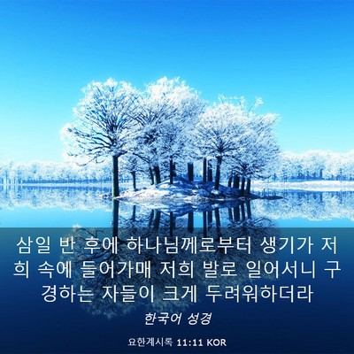 Picture 03 - 요한계시록 11:11 KOR - 삼일 반 후에 하나님께로부터 생기가 - Bible Verse Picture