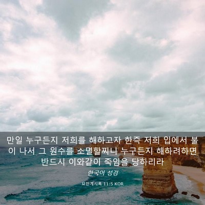Picture 03 - 요한계시록 11:5 KOR - 만일 누구든지 저희를 해하고자 한즉 - Bible Verse Picture