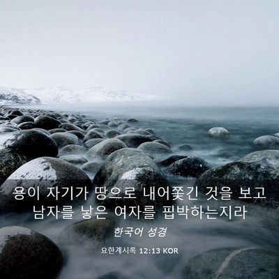 Picture 03 - 요한계시록 12:13 KOR - 용이 자기가 땅으로 내어쫓긴 것을 - Bible Verse Picture