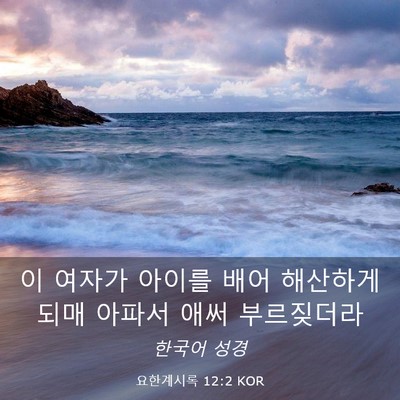 Picture 03 - 요한계시록 12:2 KOR - 이 여자가 아이를 배어 해산하게 - Bible Verse Picture