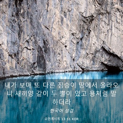 Picture 03 - 요한계시록 13:11 KOR - 내가 보매 또 다른 짐승이 땅에서 - Bible Verse Picture