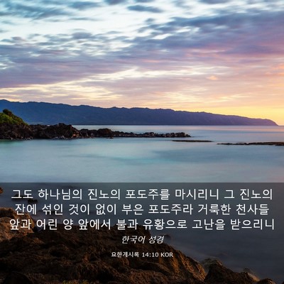 Picture 03 - 요한계시록 14:10 KOR - 그도 하나님의 진노의 포도주를 - Bible Verse Picture