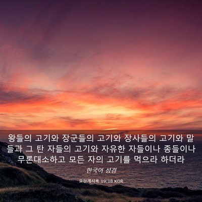 Picture 03 - 요한계시록 19:18 KOR - 왕들의 고기와 장군들의 고기와 - Bible Verse Picture