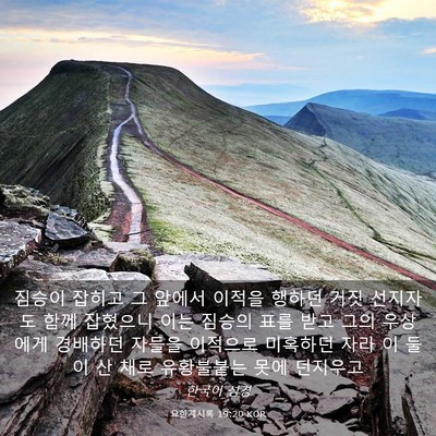 Picture 03 - 요한계시록 19:20 KOR - 짐승이 잡히고 그 앞에서 이적을 - Bible Verse Picture