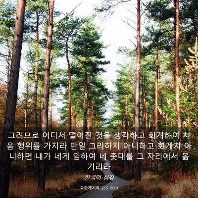 Picture 03 - 요한계시록 2:5 KOR - 그러므로 어디서 떨어진 것을 - Bible Verse Picture