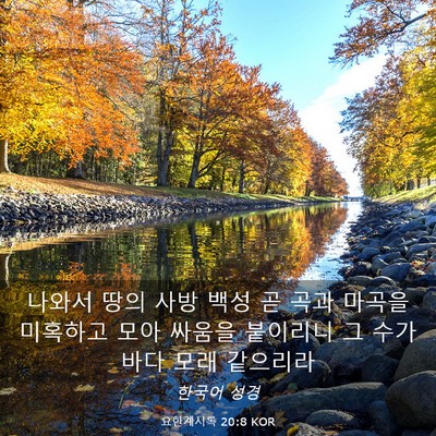 Picture 03 - 요한계시록 20:8 KOR - 나와서 땅의 사방 백성 곧 곡과 - Bible Verse Picture