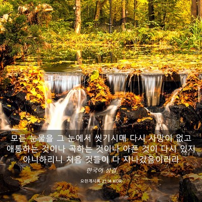 Picture 03 - 요한계시록 21:4 KOR - 모든 눈물을 그 눈에서 씻기시매 - Bible Verse Picture