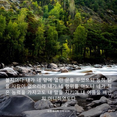 Picture 03 - 요한계시록 3:8 KOR - 볼지어다 내가 네 앞에 열린 문을 - Bible Verse Picture