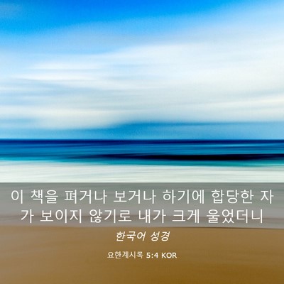 Picture 03 - 요한계시록 5:4 KOR - 이 책을 펴거나 보거나 하기에 - Bible Verse Picture