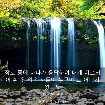 Picture 03 - 요한계시록 7:13 KOR - 장로 중에 하나가 응답하여 내게 - Bible Verse Picture