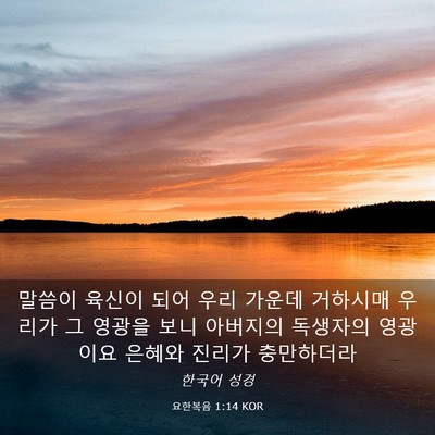 Picture 03 - 요한복음 1:14 KOR - 말씀이 육신이 되어 우리 가운데 - Bible Verse Picture