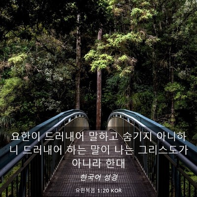 Picture 03 - 요한복음 1:20 KOR - 요한이 드러내어 말하고 숨기지 - Bible Verse Picture