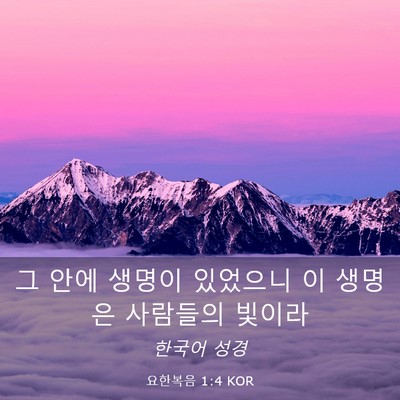 Picture 03 - 요한복음 1:4 KOR - 그 안에 생명이 있었으니 이 생명은 - Bible Verse Picture