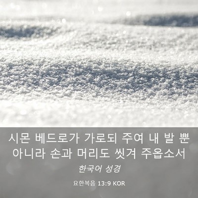 Picture 03 - 요한복음 13:9 KOR - 시몬 베드로가 가로되 주여 내 발 - Bible Verse Picture