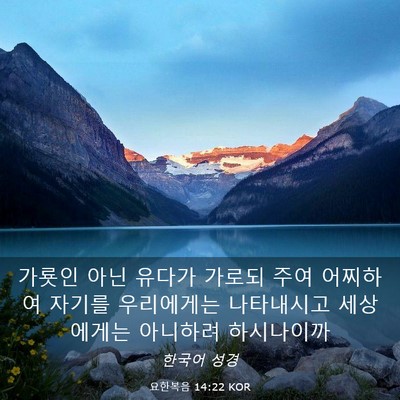 Picture 03 - 요한복음 14:22 KOR - 가룟인 아닌 유다가 가로되 주여 - Bible Verse Picture
