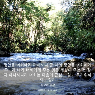 Picture 03 - 요한복음 14:27 KOR - 평안을 너희에게 끼치노니 곧 나의 - Bible Verse Picture