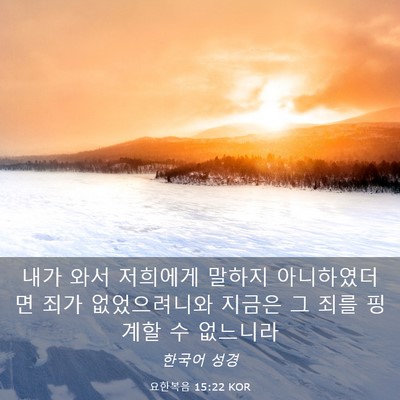 Picture 03 - 요한복음 15:22 KOR - 내가 와서 저희에게 말하지 - Bible Verse Picture