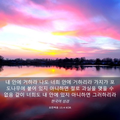 Picture 03 - 요한복음 15:4 KOR - 내 안에 거하라 나도 너희 안에 - Bible Verse Picture