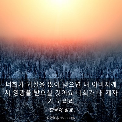 Picture 03 - 요한복음 15:8 KOR - 너희가 과실을 많이 맺으면 내 - Bible Verse Picture